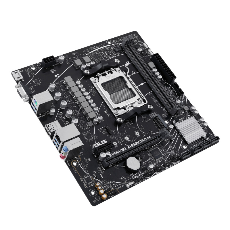 MOTHERBOARD ASUS (PRIME A620M-K-CSM) SOCKET AM5,2**DDR5,HDMI,VGA,PCIE-4.0,M.2,MICRO ATX image 4